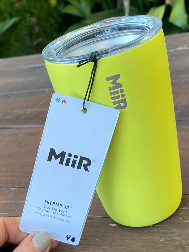 Miir 12oz VI Tumbler in Spark Yellow with Laser-Etched Applied Arts Coffee Logo